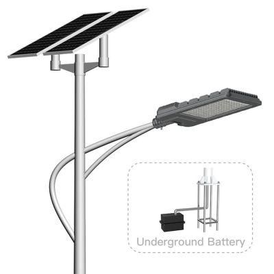 Factory OEM/ODM Energy Saving 20W 30W 40W 50W 60W 70W 80W 100W LED Split Solar Street Light with Poles/Posts Waterproof IP65 12V/24V Battery