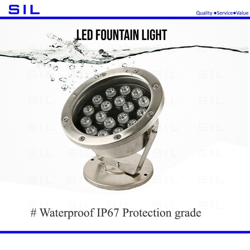 LED Water Light DMX512 RGB IP67 Stainless Steel Outdoor Underwater 18W LED Fountain Light