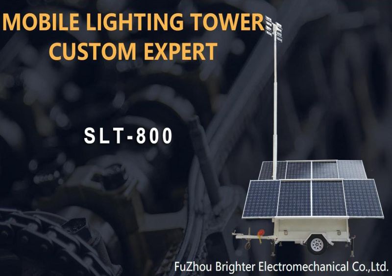 Solar Light Mobile Lighting Tower with LED Lamp Environmental Protection