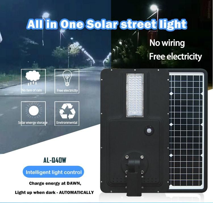 Wholesale Green Energy Solar Energy Integrated All in One LED Solar Street Light 40W