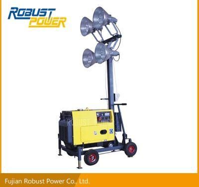 5kw Air Cooled Diesel Generator Light Tower with Metal Halide Lamp Rplt1600