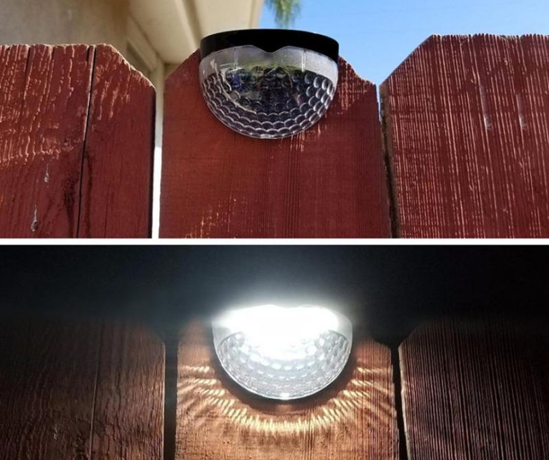 Outdoor Waterproof LED ABS Solar Fence Light for Doorway Security Garage Wall Lamps