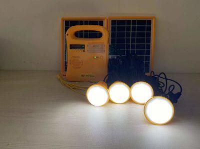Bluetooth Quality and Durability 10W Solar Power Generating System with FM Radio//4PC LED Bulbs/Mobile Phone Chargers