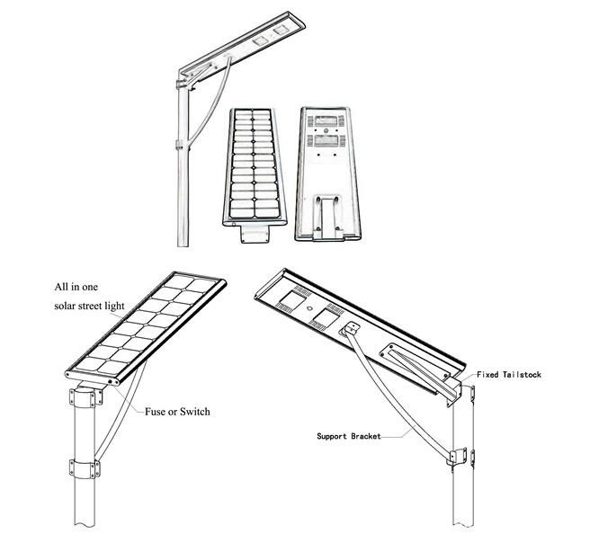 8W-15W All in One Integrated Solar LED Garden Lamp with CE RoHS