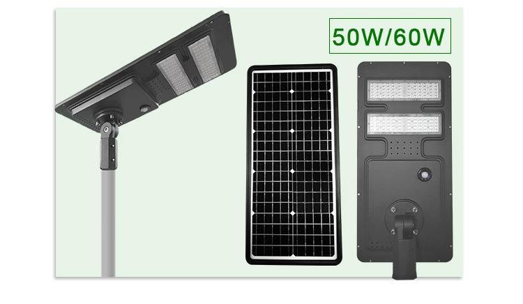 Advanced Technology IP65 120W 160 Lumens All in One Integrated Solar Panel LED Street Light Outdoor