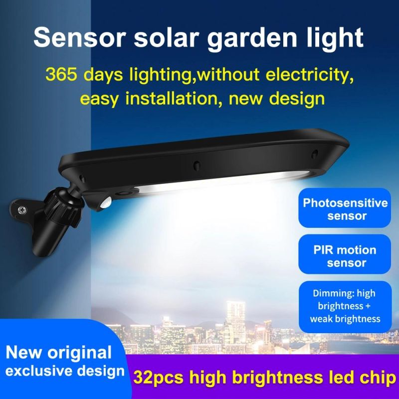 Waterproof LED Solar Panel Powered PIR Motion Sensor Solar Garden Wall LED Lights for Outdoor