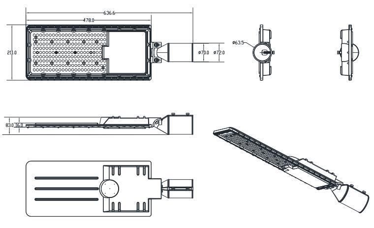 Long Working Time Aluminum 150W LED Street Light for Parking Lot