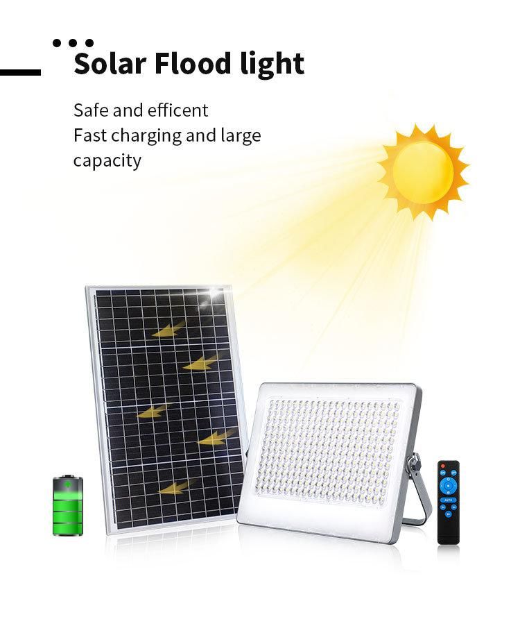 High Power New Model LED Flood Light IP65 Outdoor 60watts Landscape Lamp Slim Floodlight with Panel Solar