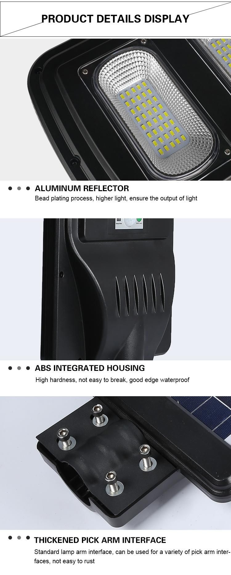 Intelligent Time Control Rainproof Pathway Road Light 30W 50W 200W LED Solar Panel Street Lightall in One Solar Street Light