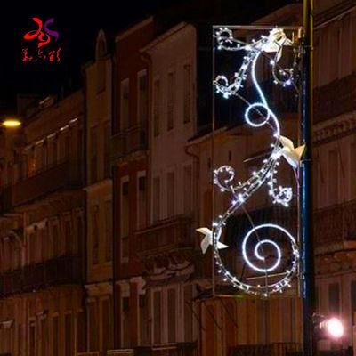 Outdoor Christmas for Holiday Light 2D LED Christmas Santa Claus Motif Light and 2D Street Poles Hanging Christmas Decorative