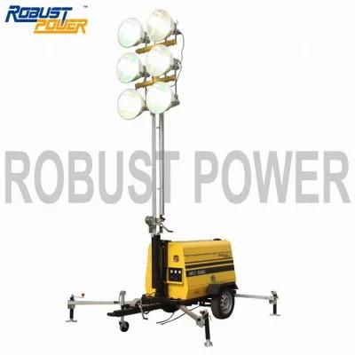 Portable Waterproof Diesel Generator Lighting Tower