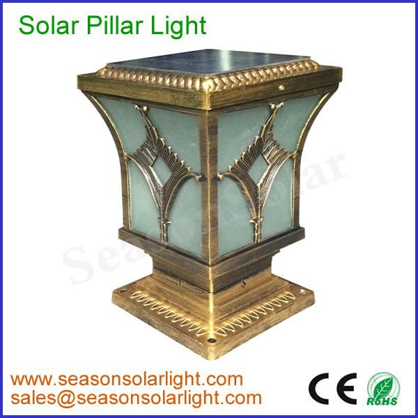 Best Price Wholesales Double LED Lighting 5W Solar LED Pillar Lighting Lamp for Outdoor Gate Lighting