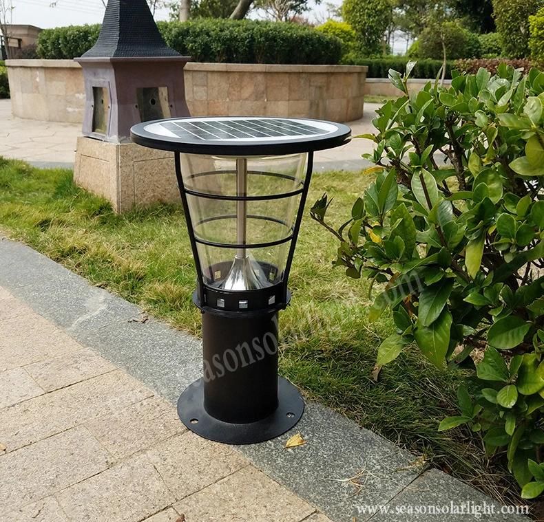 Rechargeable Smart Control LED Lighting Energy Saving Lamp Garden Solar Bollard Light with LED & Battery