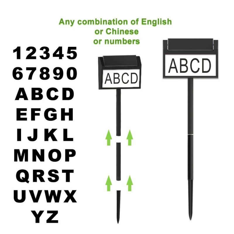 Solar Address Sign House Number Sign LED Illuminated Outdoor Address Waterproof Lighted up for Home Yard Street