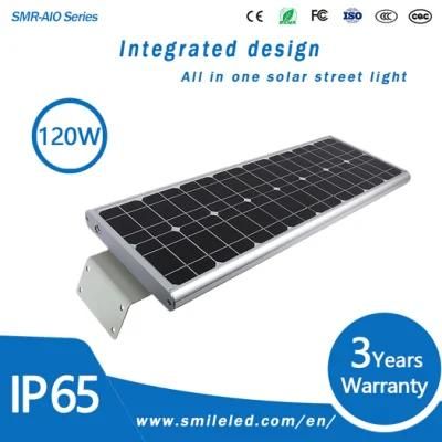 120W All in One Smart Solar LED Street Light