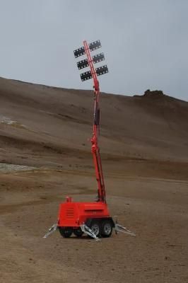 LED Hydraulic Mast Lighting Tower Stable Continuous Long Time Working