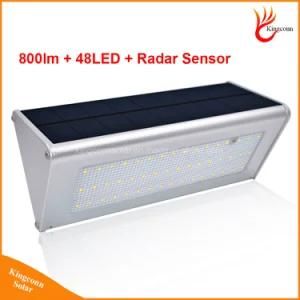 800lumen 48LED Radar Sensor Solar Garden Street Light for Outdoor