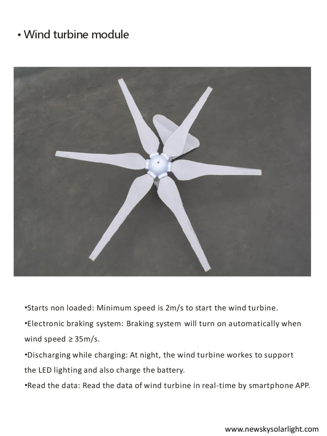 Wind Solar Hybrid Street Light System for Outdoor Highway Pathway Parking Lot