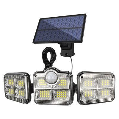 Solor Power 3 Head PIR Sensor Security Light, 108 SMD LED Solor Garden Wall Lamps, Waterproof Outdoor Spot Light IP65
