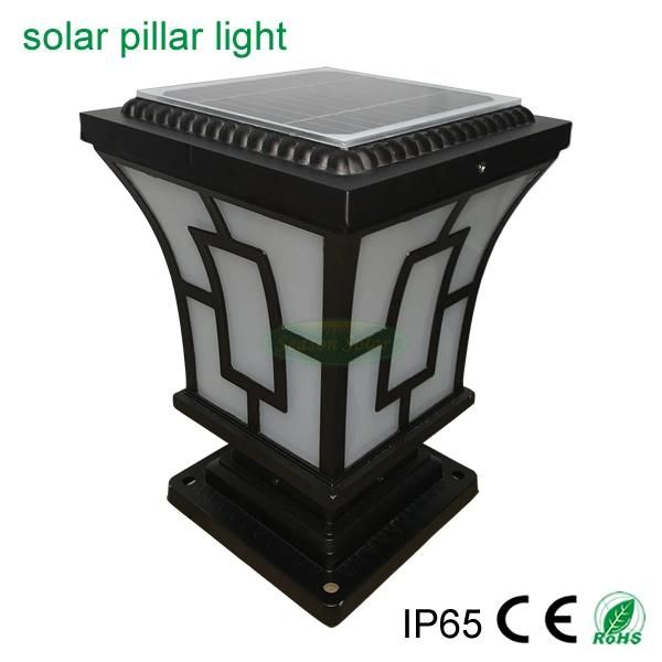 New 2022 LED Lighting Outdoor 5W Courtyard Garden Gate Solar Pillar Light with Warm White LED Light