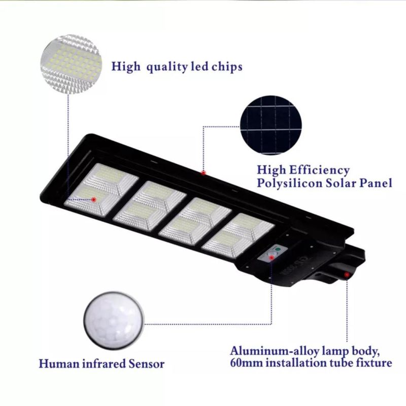 Xh Remote Control LED Solar Street Light 600W 800W 1000W Radar Sensor IP67 Waterproof Road Express Way Yard Stadium Light