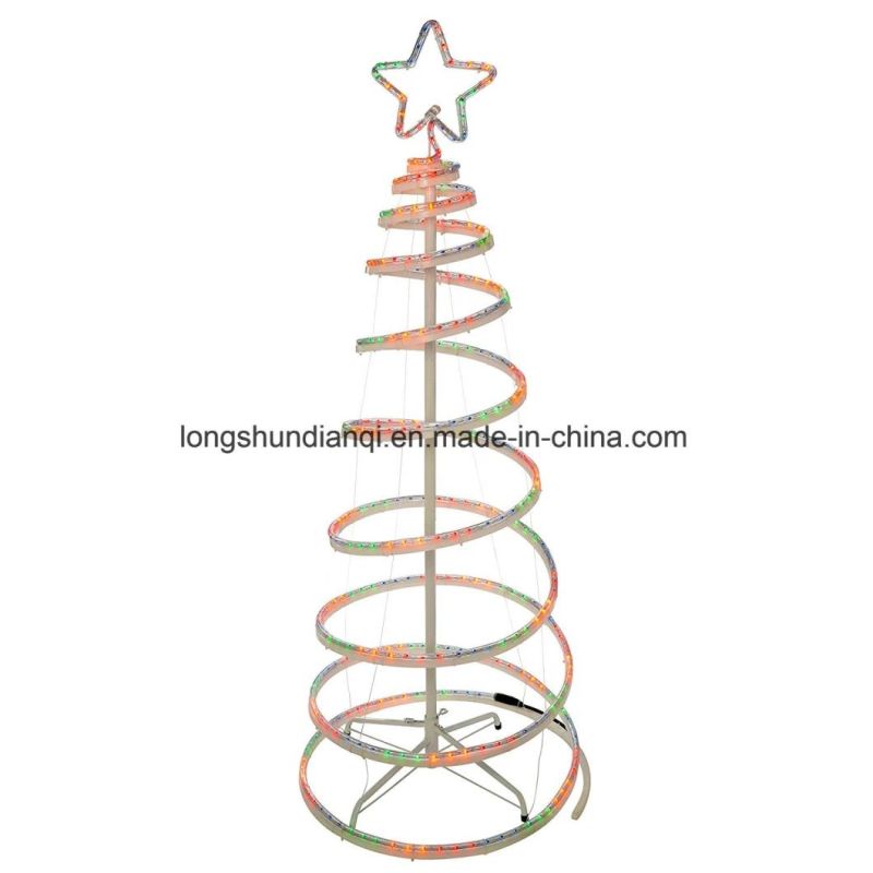 LED Flash Multicolor PVC Rope Spiral Christmas Tree Light for Holiday Decoration