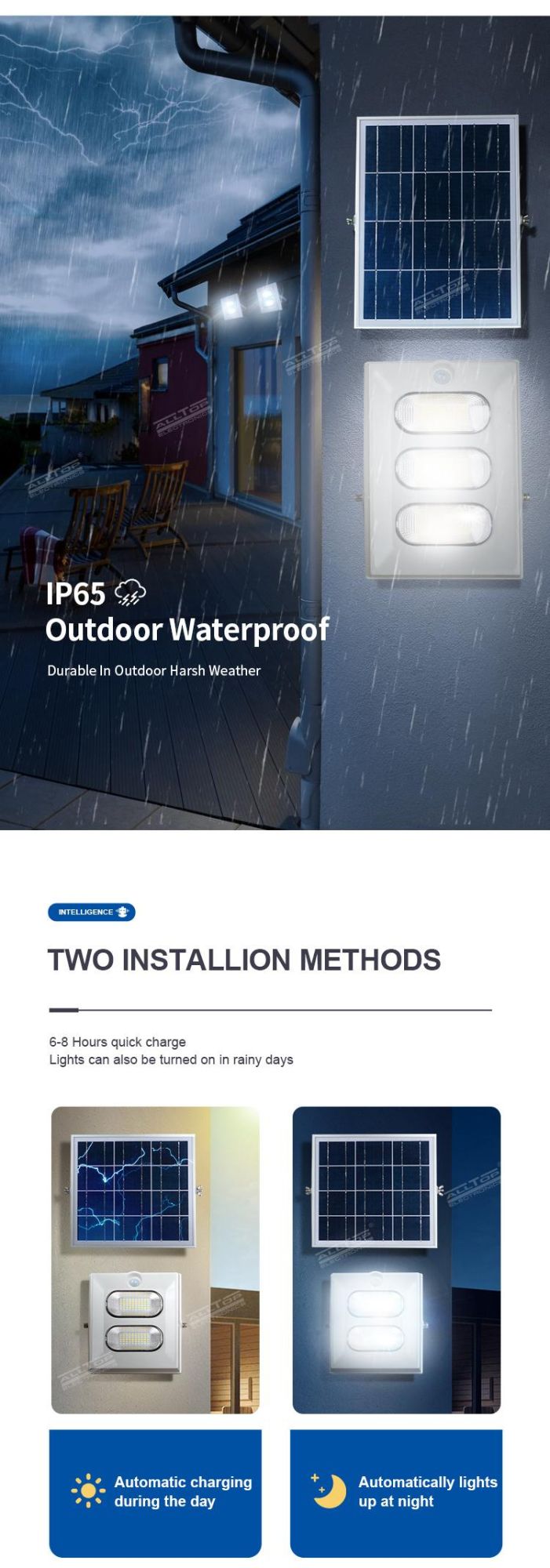 Alltop Factory Directly IP65 Outdoor Sportground 50W 100W 150W Solar LED Flood Light