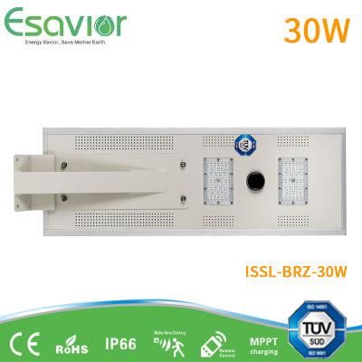 ESAVIOR 2019 New 3000lumen IP68 30W All in One Solar Street/Garden/LED Light