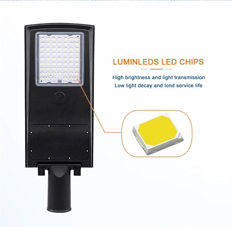 China 20W 50W 60W High Lumen IP65 Integrated All in One Solar LED Street Lights Outdoor Solar Streetlight with Battery