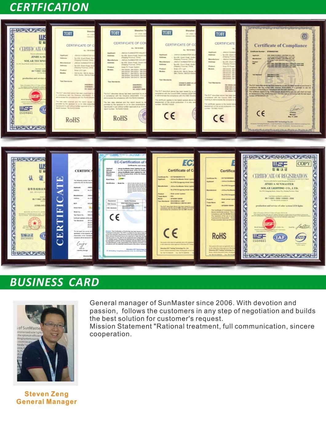 Soncap, Ce, RoHS Approved Lamps Lampadaire Solaire