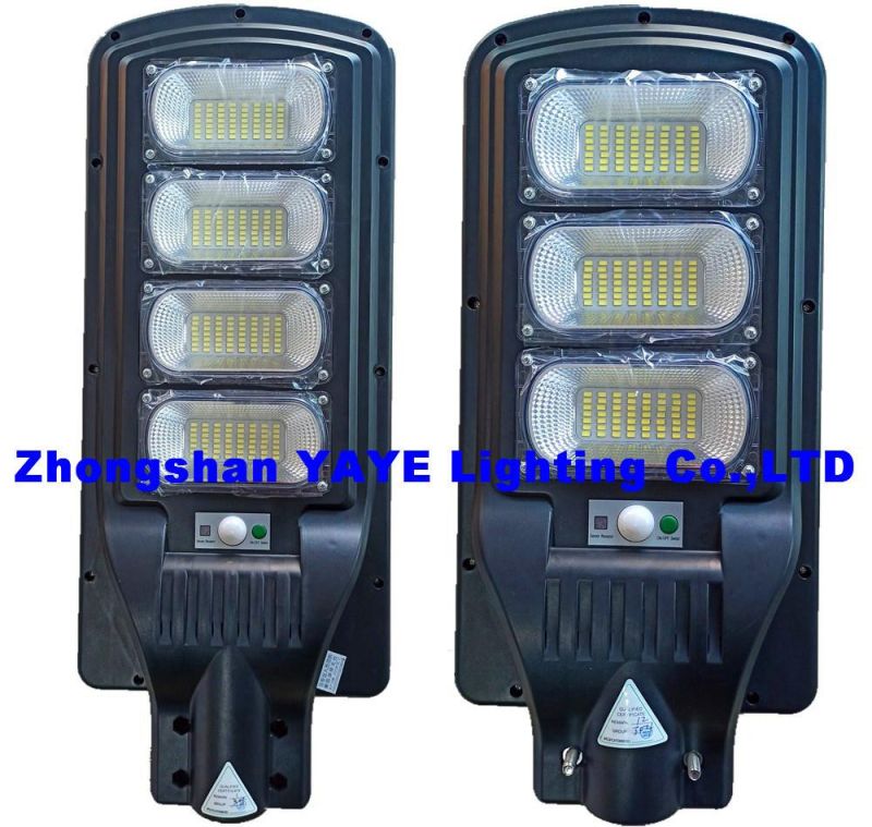 Yaye 2021 Outdoor 150W IP65 Garden LED All in One Integrated Solar LED Street Light with Rador Sensor + Remote Controller