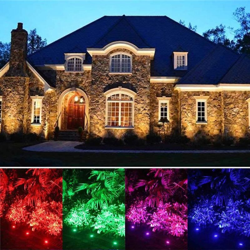 LED RGB Outdoor Lamp Garden Light Lawn Lamp Waterproof AC100 - 240V 2/4/6in 1 Remote Control Christmas Path Spotlights Treelight