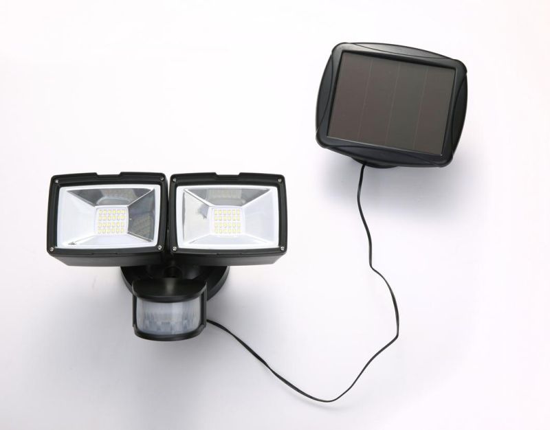Solar Security PIR Light Twin Heads with Motion Sensor - 1000lumens
