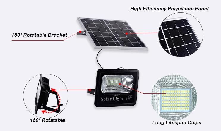 IP65 SMD LED Solar Floodlight, 120W Solar Powered LED Flood Light Outdoor with Remote Control