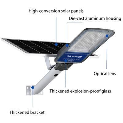 60 Watt IP65 SMD Outdoor Garden Road Waterproof All in One LED Integrated Solar Panel Energy Powered Street Lighting with Lithium Battery