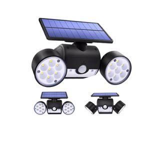 30LED Solar Light Dual Head Solar Lamp PIR Motion Sensor Spotlight Waterproof Outdoor Adjustable Angle Lights for Garden Wall