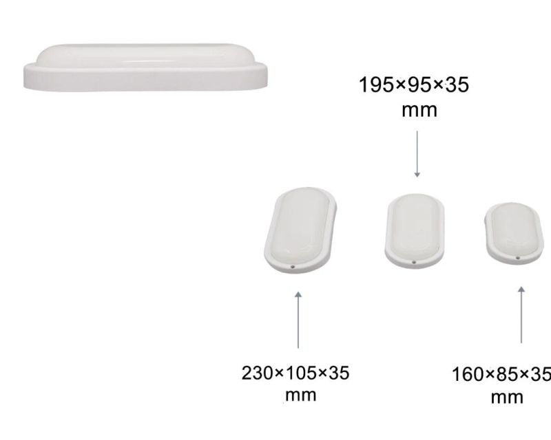 Energy-Saving Moisture-Proof Lamps LED Waterproof Bulkhead Light White Oval 23W with CE/RoHS