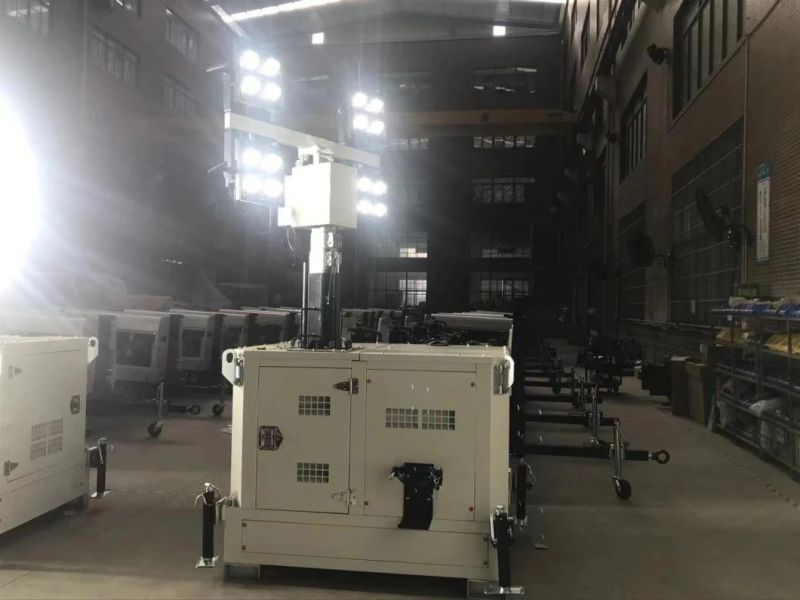 7m Hight Mast Silent Diesel Generator LED Light Tower