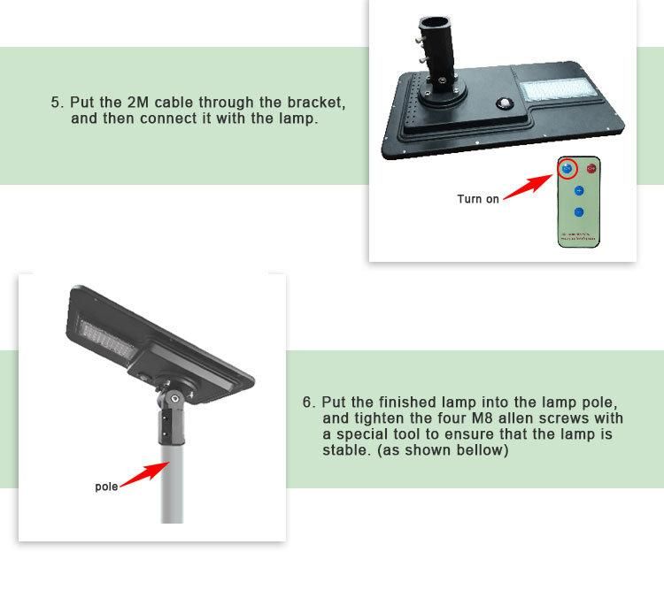 Advanced Technology IP65 120W 160 Lumens All in One Integrated Solar Panel LED Street Light Outdoor