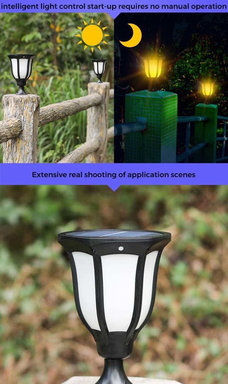 Mounted Flame Lamp IP65 Outdoor ABS PC LED Solar Light