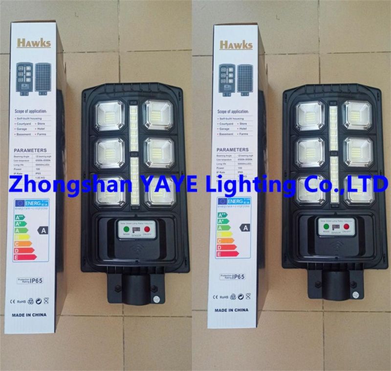 Yaye Hot Sell 300W UFO Solar LED Street Road Garden Wall Lamp with 500PCS Stock/ Radar Sensor/ Remote Controller/ Pls Contact Zhongshan Yaye Lighting Co., Ltd