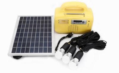 LED Bulbs/Solar PV Panel FM Radio+MP3 Solar Power Kits Portable Energy System 10W for Home Lighting