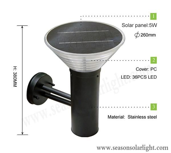 Modern Exterior Wall Lamps Outdoor LED Solar Wall Lamp with Motion Sensor & Bright LED Light