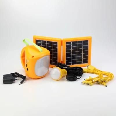 Green Energy Lightings Government Project Ngo Solar Power Light Lantern Lamp with AC Adaptor and USB 5 in 1 Mobile Connectors