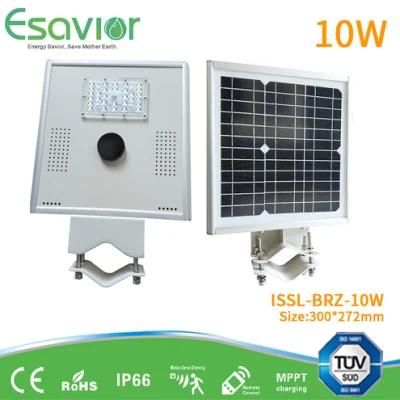 10W All in One LED Solar Powered Street Light Outdoor Lighting with CE/RoHS/IP68/TUV