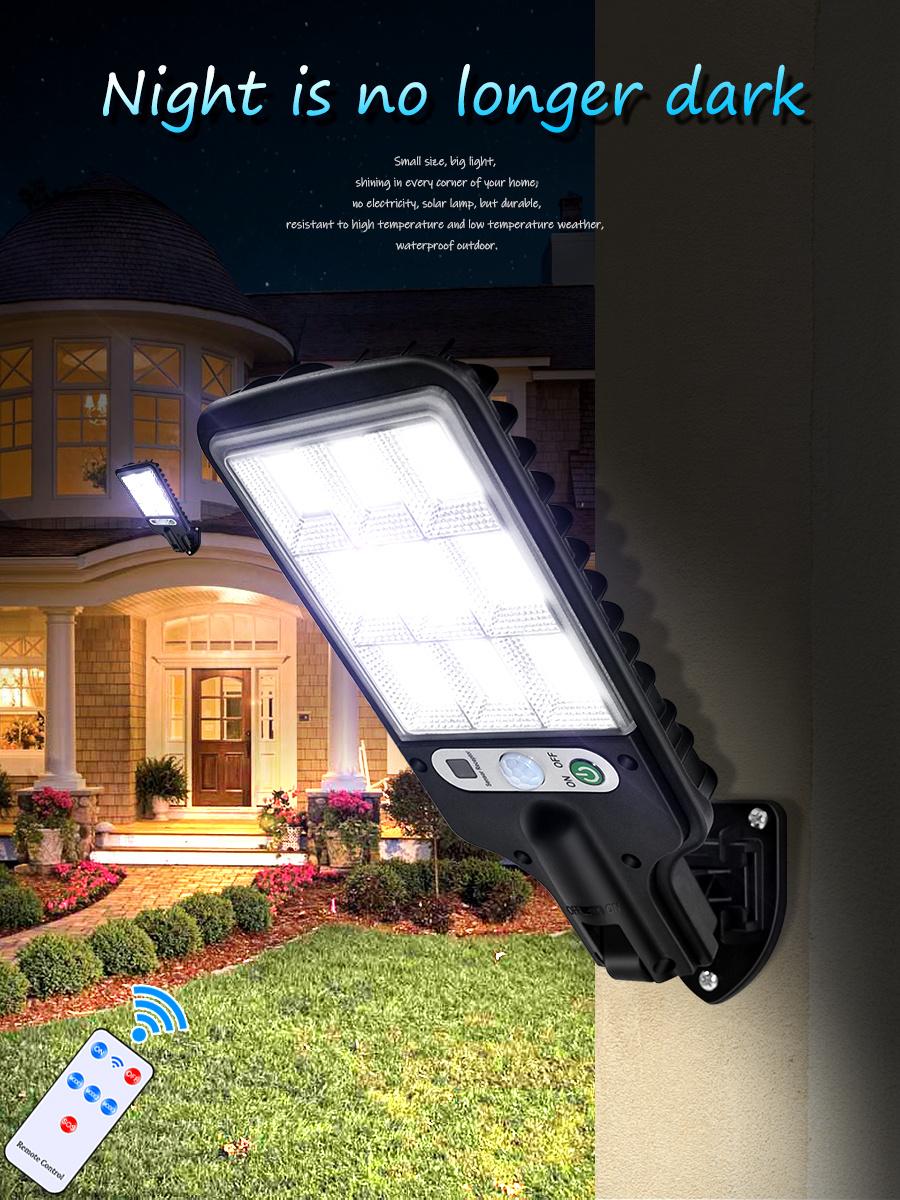 Solar Street Lights Outdoor Solar Lamp with 3 Light Mode Waterproof Motion Sensor Security Lighting for Garden Patio Path Yard