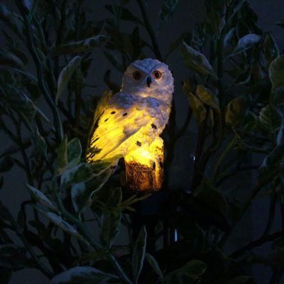 Exquisite Simulation Resin Owl Solar Outdoor Decoration Waterproof Ground Plug Garden Lamp