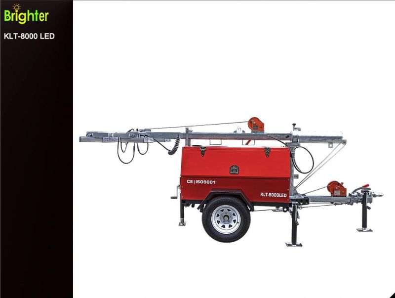 Portable Yanmar Power LED Mobile Lighting Tower with Trailer for Emergency