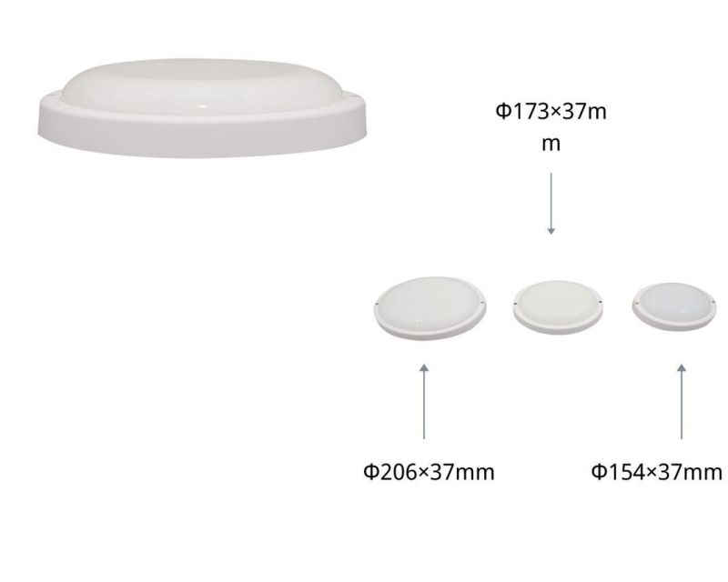 CE RoHS Approved Outdoor Moisture-Proof White Round 12W Light by Factory Direct Sales