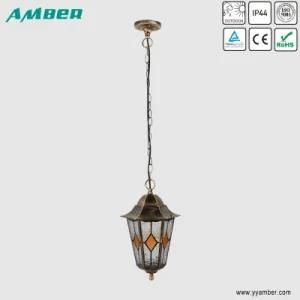 6 Panel Pendant Light with Lead Glass